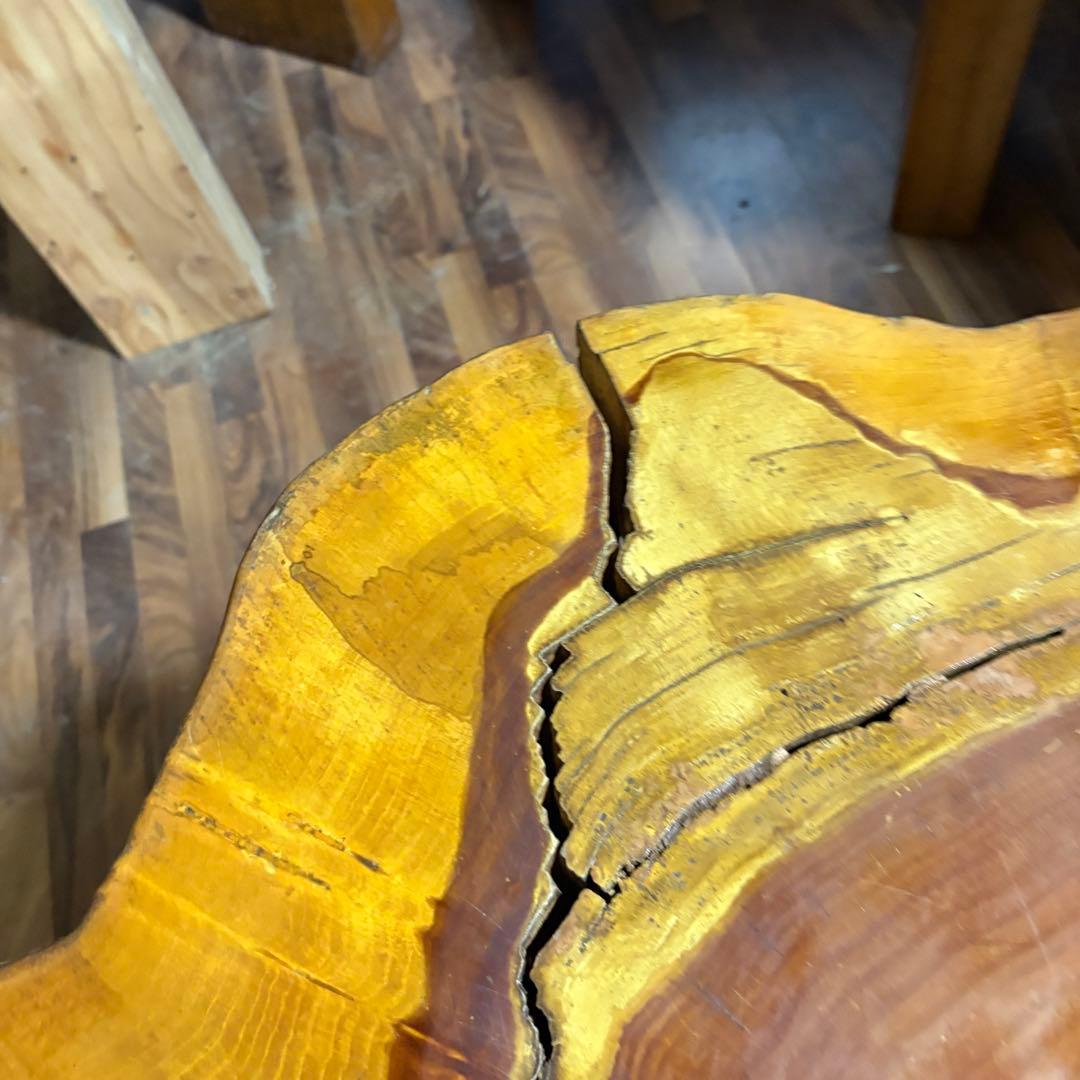 ①送料設置込み　丸太　切り株　ダイニングテーブル　　おそらく欅