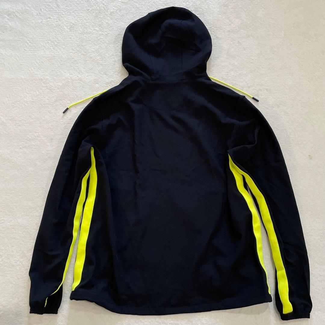 ムータマリン　セットアップ　ゴルフウェア　黒×黄　ストレッチ　ワッペン　フード