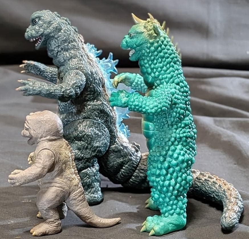 ゴジラ＆ミニラ＆ガバラ（Ｙ・ＭＳF）ソフビフィギュア３体セット
