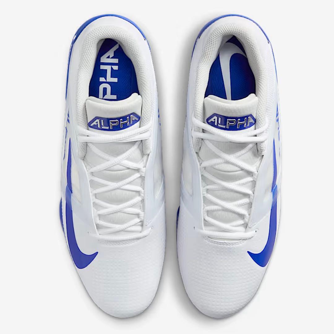 ナイキ 26.5 アルファメナス プロ アメフト スパイク シューズ 靴 白 青