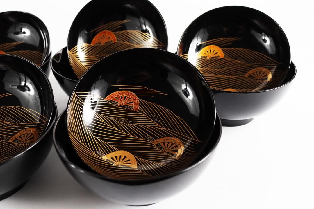 輪島塗 大向高洲堂 煮物椀 五客 蓋付椀 共箱