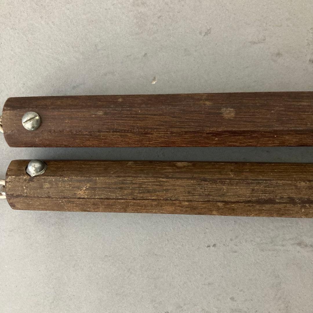 ヌンチャク　沖縄空手　古流武術　古武道　日本製　35.5cm　八角先太 天然木