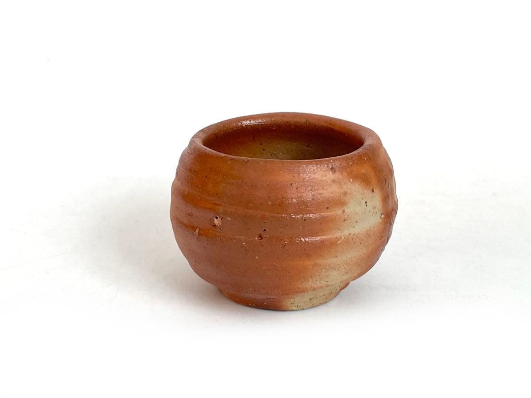 陶芸家　作家物　金重有邦　備前　ヒダスキ　酒器　ぐい呑　酒盃　父　金重素山　共箱