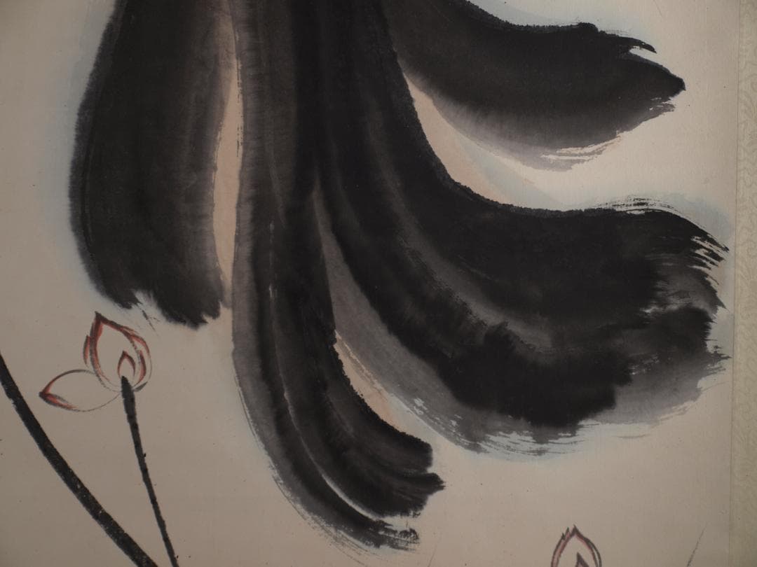 民間仕入れ品　中国近時代の掛軸 张大千作 肉筆絵 DE542A6-1