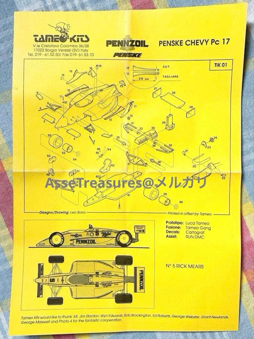 TAMEO 1/43 ペンズオイル ペンスキー・シボレー インディ500ウィナー