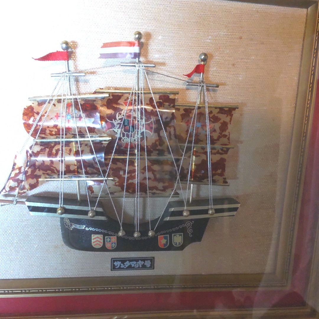 【希少】手造りベッ甲船 世界の帆船