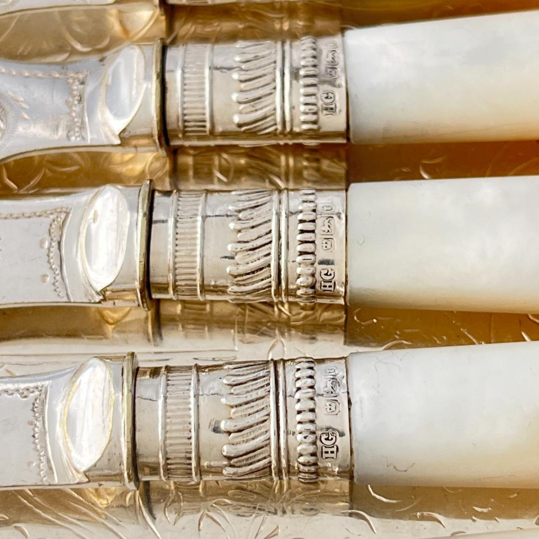 【Henry Greaves】【白蝶貝/純銀継手】カトラリーセット 1901年