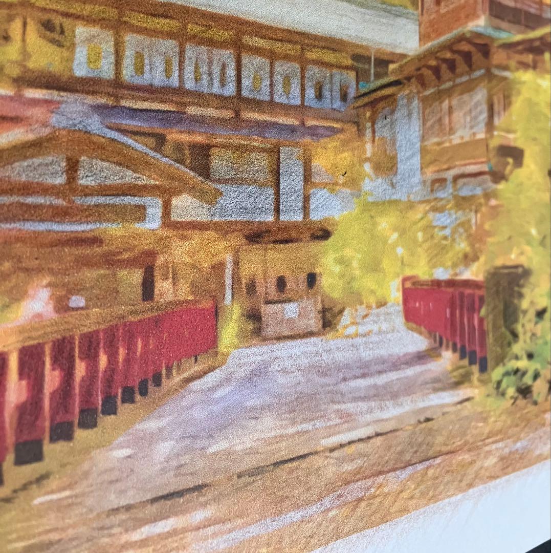 ジブリアート10 千と千尋の神隠しより「積善館」額装品32.7㎝×24.0㎝