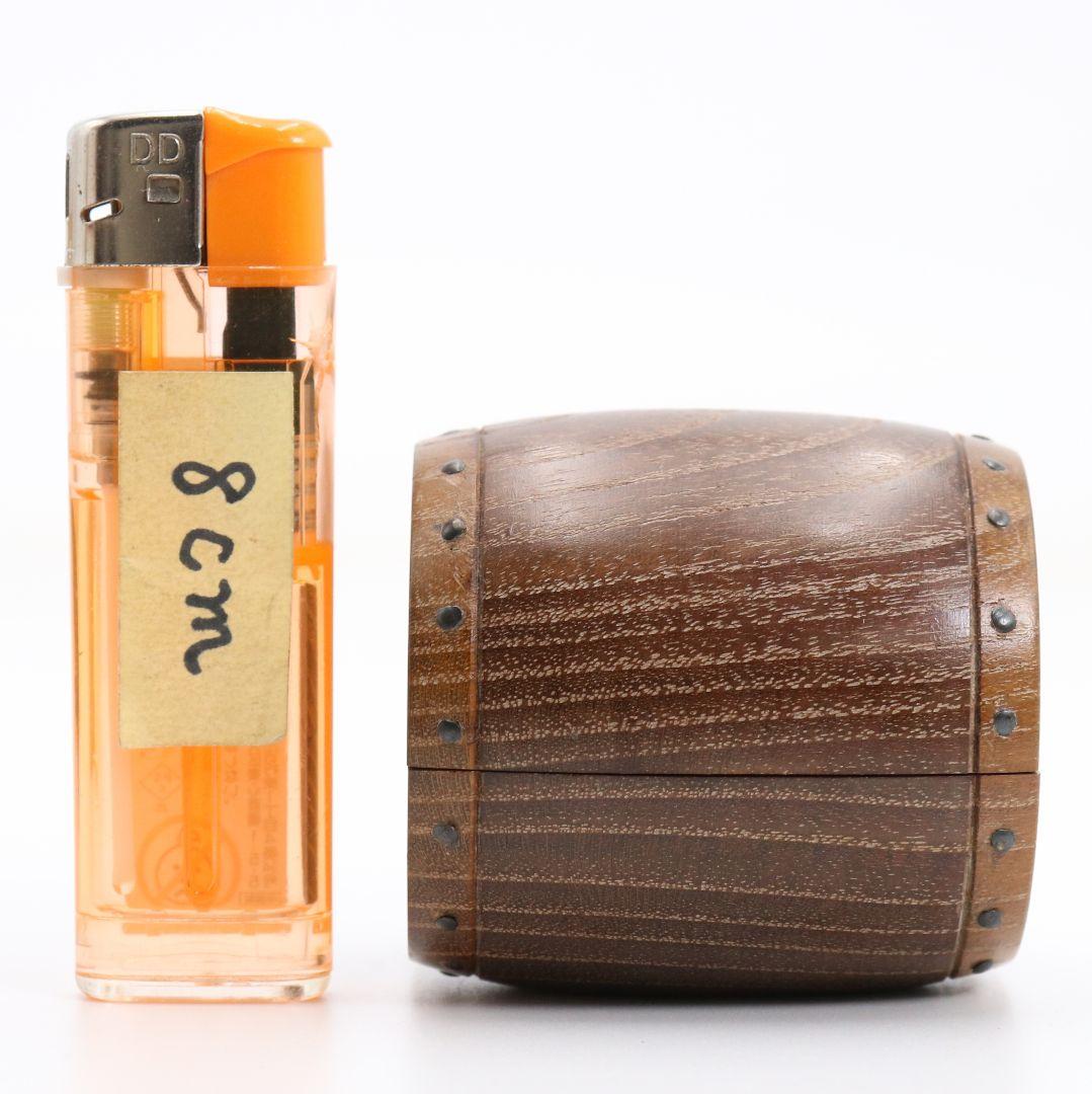 祥桑軒 光寿作 桑太鼓香合 茶道具 共箱共布　C896　N8