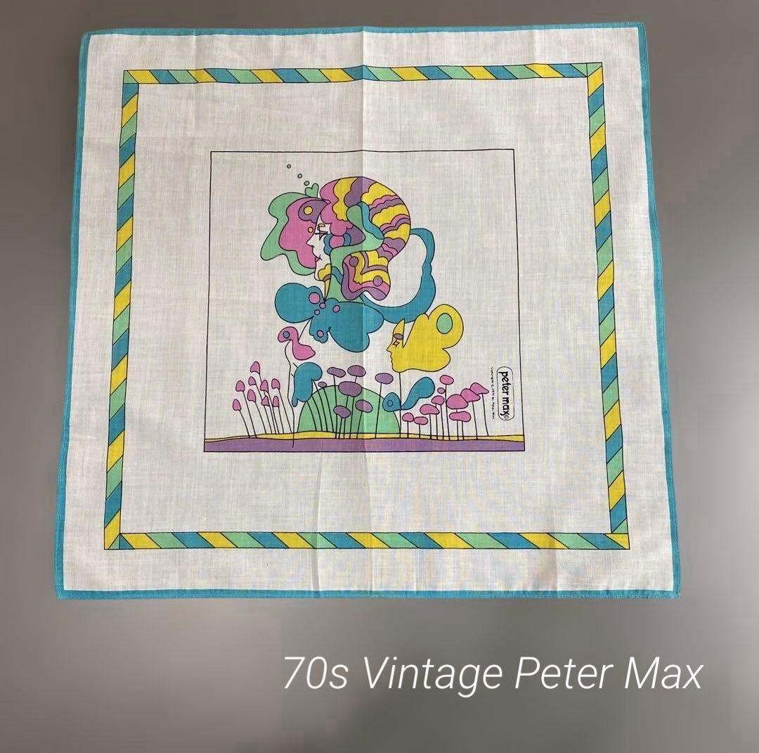 ヴィンテージ ピーター・マックス ビンテージ・ハンカチ 1970年代