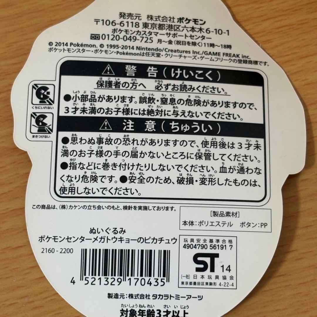 ポケモンセンター メガトウキョー限定 リザードンポンチョ ピカチュウ ぬいぐるみ
