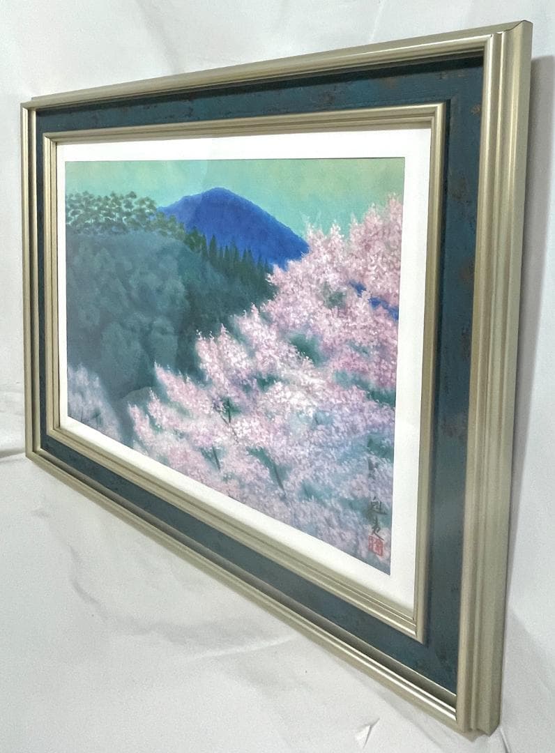 【新品】東山魁夷 『花薫る』複製画 　ポスター額付　日本画 風景画