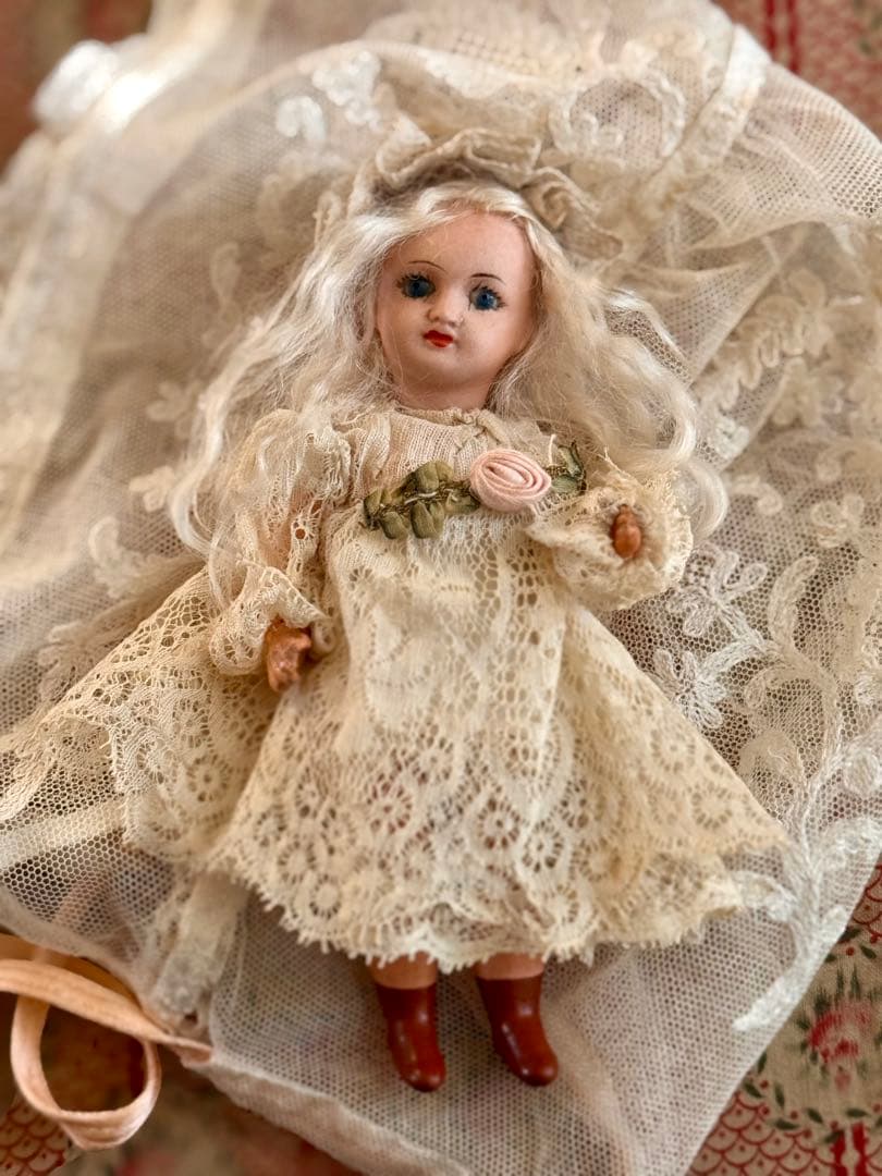 フランス　アンティーク　ユニフランスミニョネットドール1910年オリジナルドレス