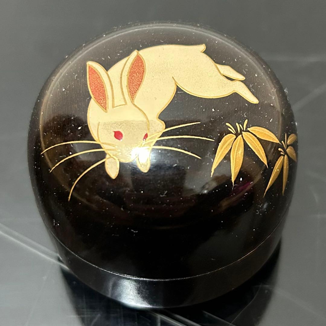 跳兎蒔絵面取丸香合　茶道具懐石鵬雲斎坐忘斎淡々斎即中斎而妙斎棗水指茶杓水屋茶碗釜
