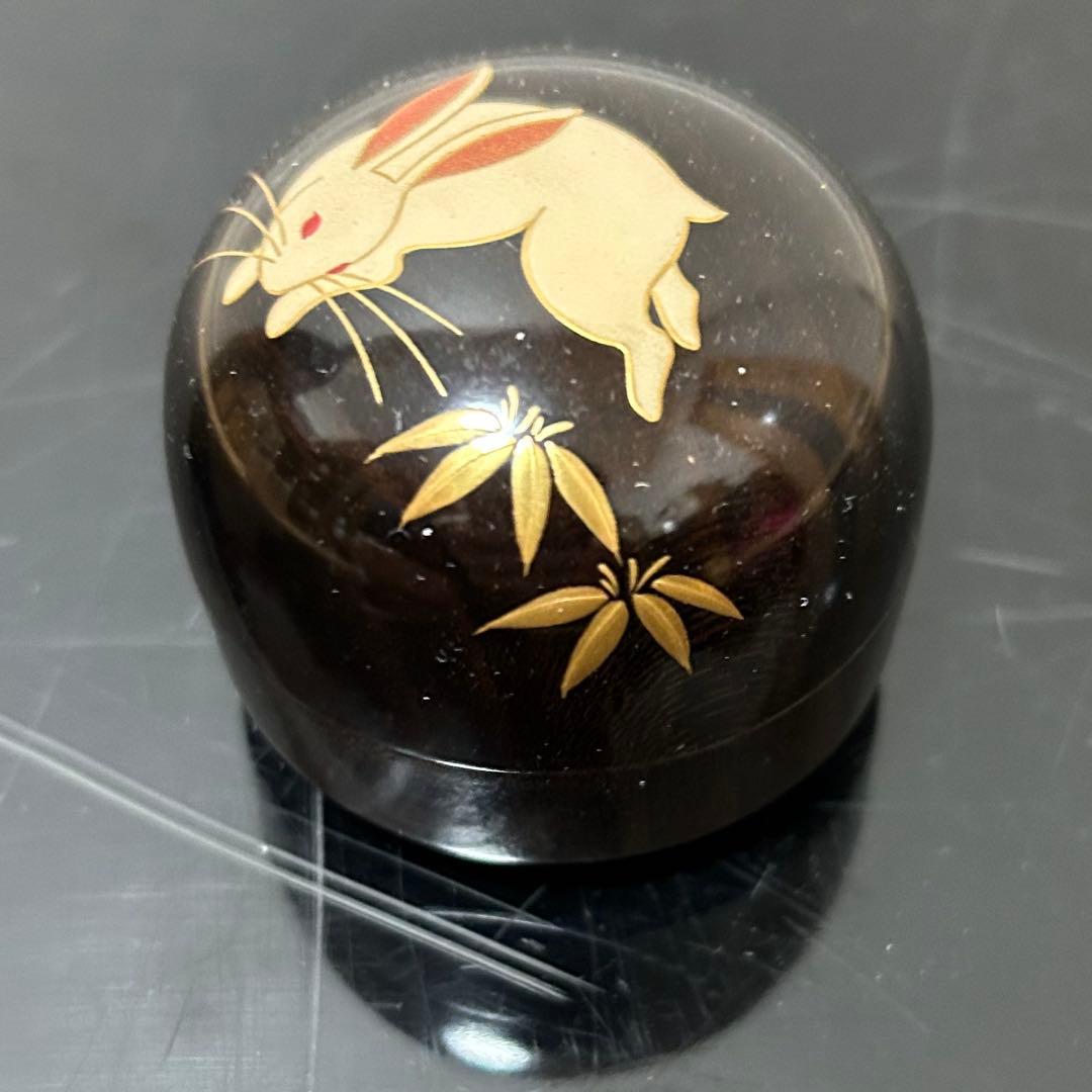 跳兎蒔絵面取丸香合　茶道具懐石鵬雲斎坐忘斎淡々斎即中斎而妙斎棗水指茶杓水屋茶碗釜