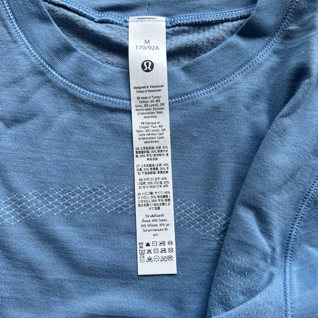 新品★ルルレモン swiftly wool long sleeve M ブルー系