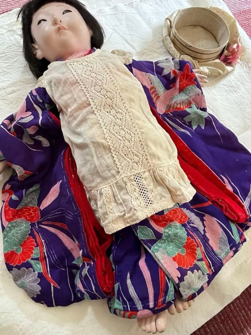 市松人形　鳴き人形　48センチ　アンティークドール