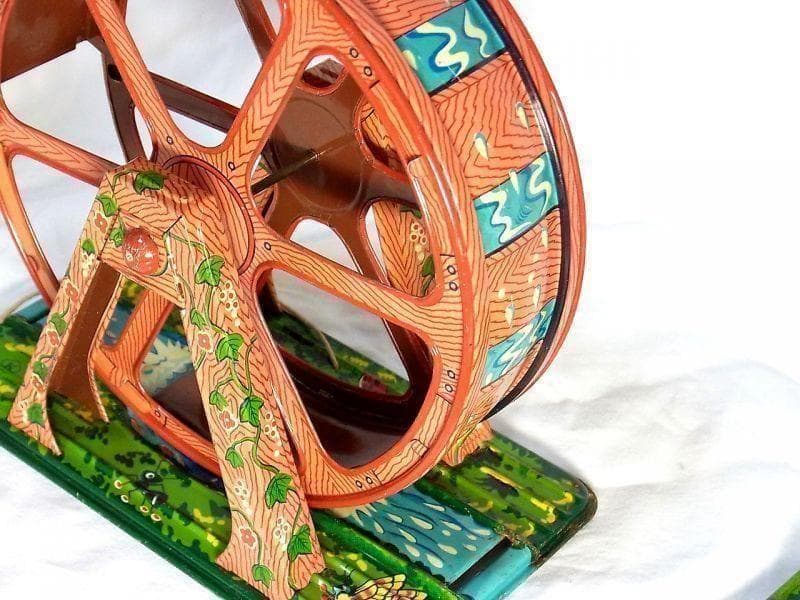 【希少】水車を回す ブリキのリス おもちゃ １９５０年代　光球商会製【箱付き】