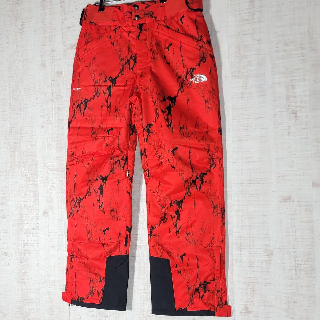 新品未使用✨️ノースフェイス スノーパンツ スキーパンツ ウエストゴム 赤黒 L