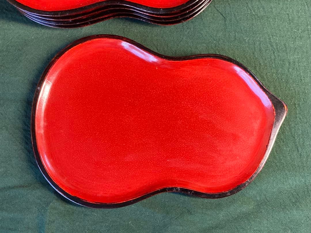 天然木漆器　銘々皿5枚組　ほぼ新品同様