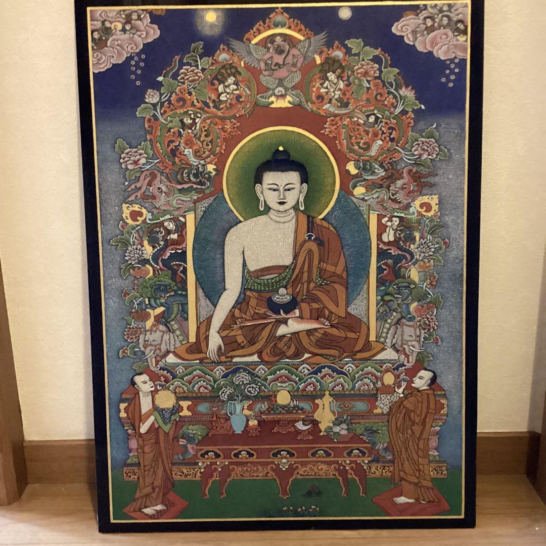 一点物大日如来　ガラス製仏画　　　チベット風の仏画　　　重さ　　5.3kg