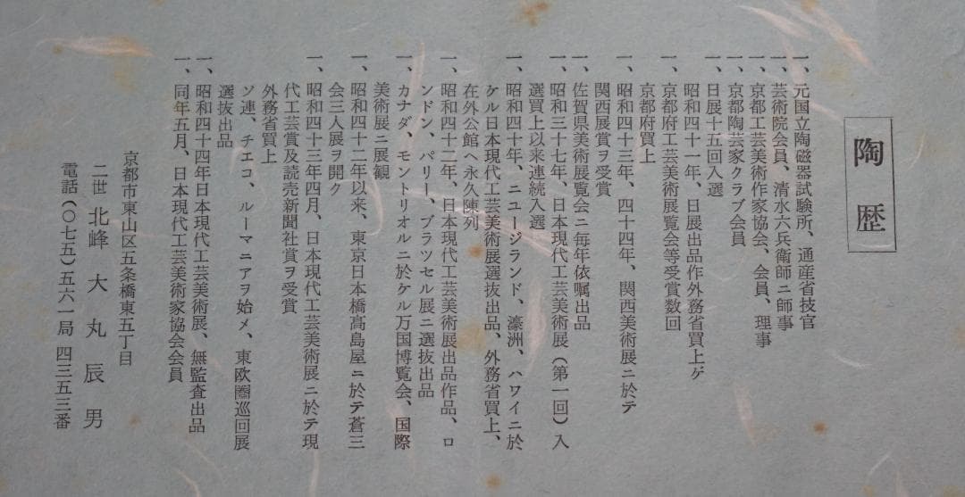 煎茶道具 大丸北峰作 染付青華人物図 鉄砲口 共箱★時代物★美品