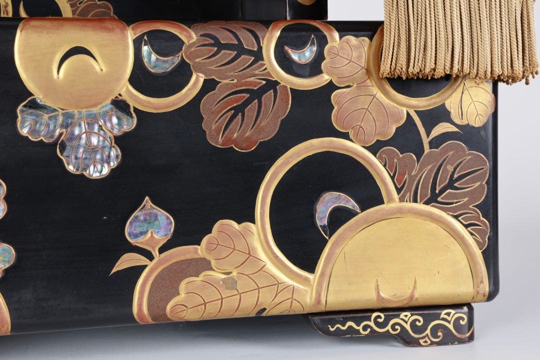 極上 黒漆塗金蒔絵螺鈿細工 見台 経台 経机 仏具 仏教美術 古美術 骨董品 漆