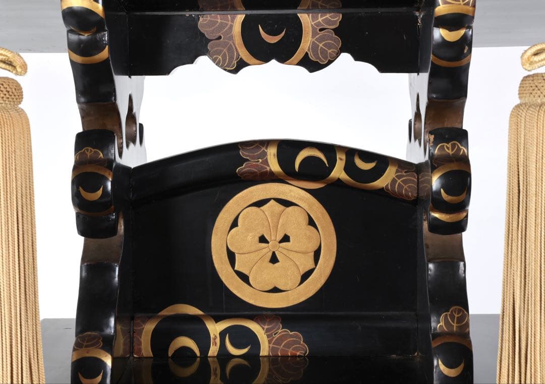 極上 黒漆塗金蒔絵螺鈿細工 見台 経台 経机 仏具 仏教美術 古美術 骨董品 漆