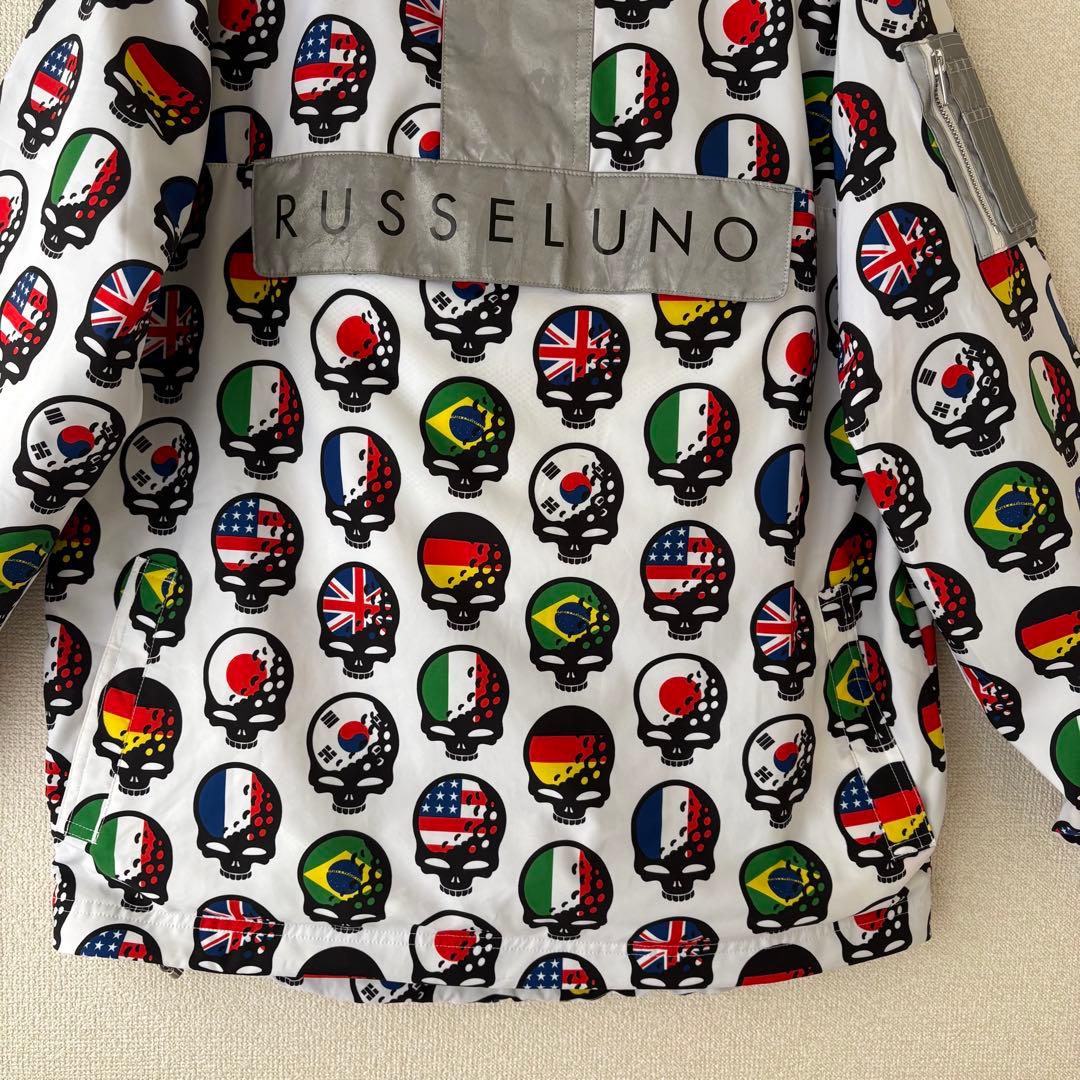 ラッセルノ 国旗スカル 総柄ブルゾン RS-62131 メンズ4 希少デザイン