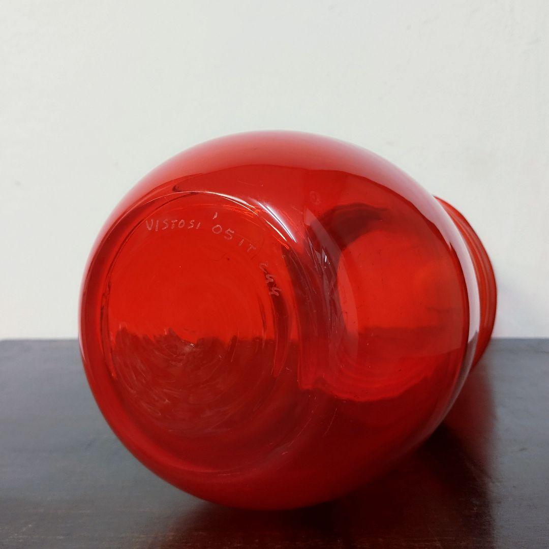 【Luciano Vistosi】MURANO フラワーベース　花瓶 レッド