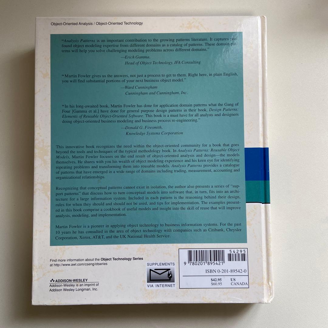 コンピュータ・IT Analysis Patterns Reusable Object Models