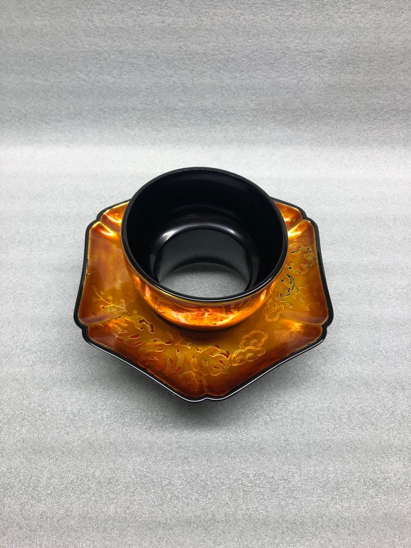 輪島塗　若島量平作　時代型　天目台　共箱