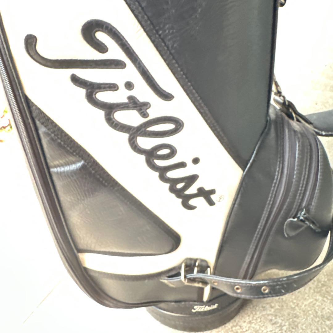 Titleist キャディバッグ ブラック/ホワイト革