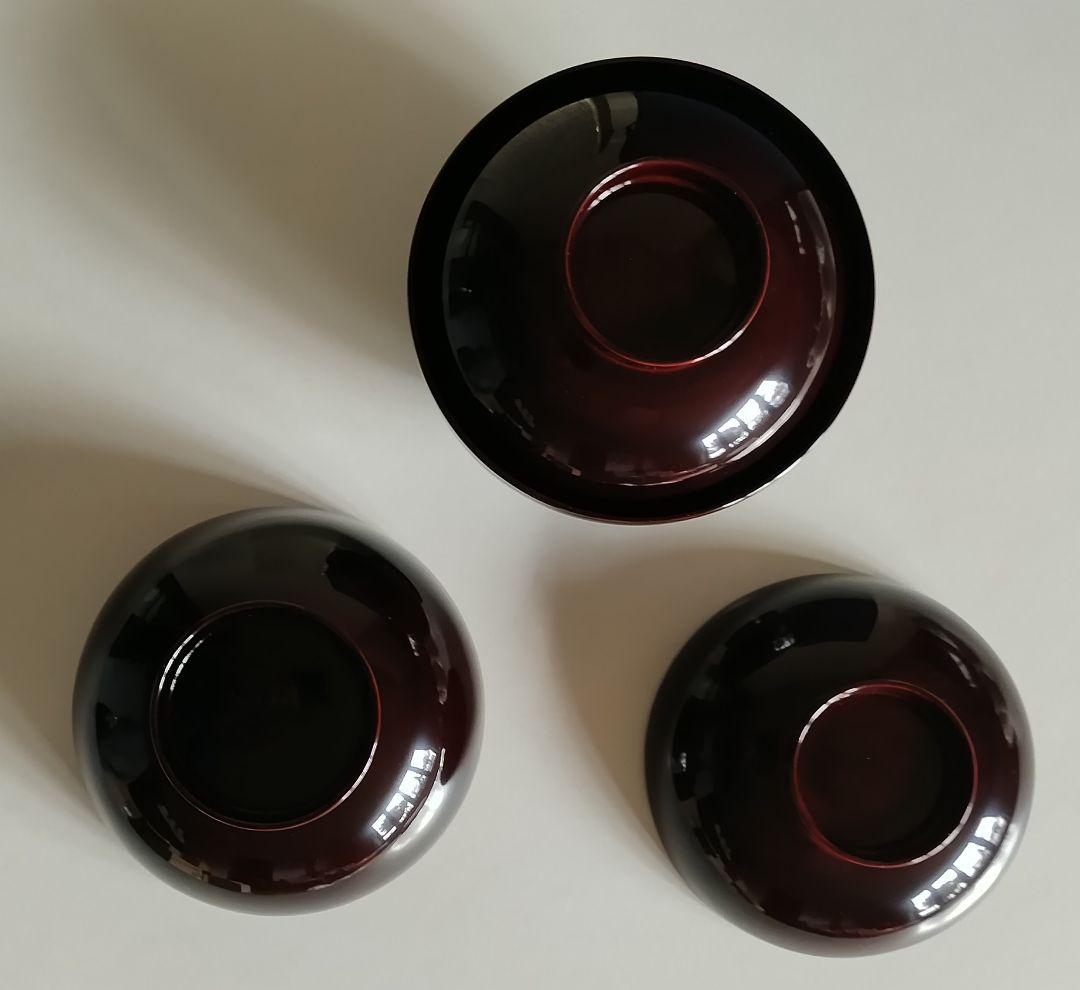 輪島塗　ひょうたん蒔絵　煮物椀　5客セット　溜塗