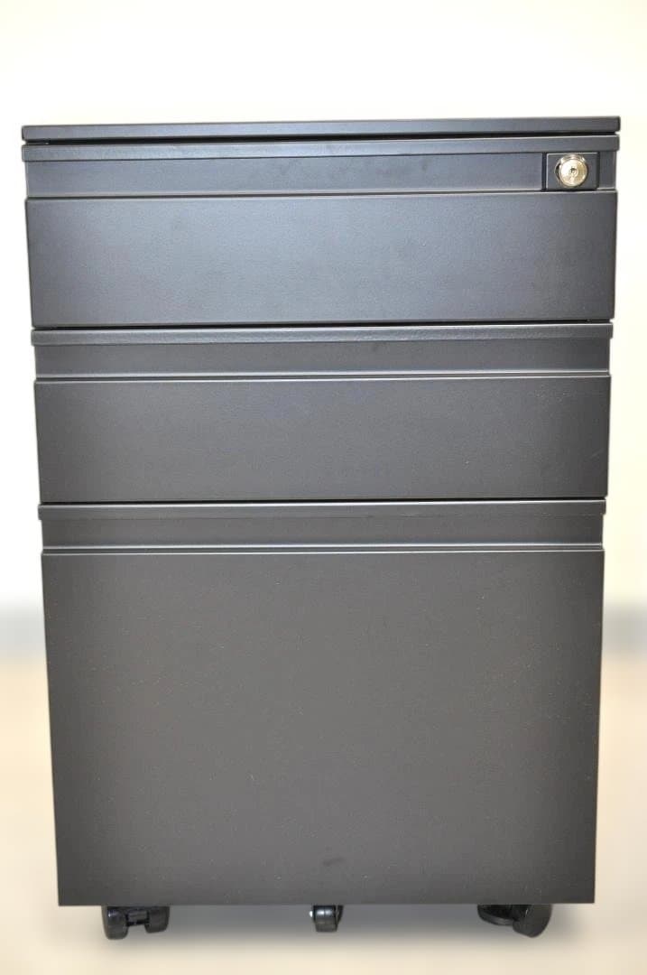 デスクワゴン 3段 シリンダー錠 鍵付き HK187⑤