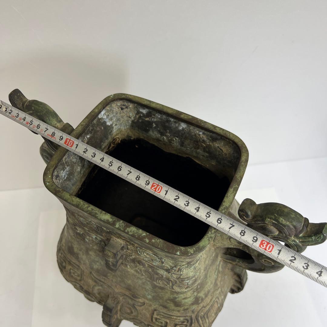 中国古玩　古銅大花瓶　6519g/高さ40㎝　東Y8-0128⑤トヒカ