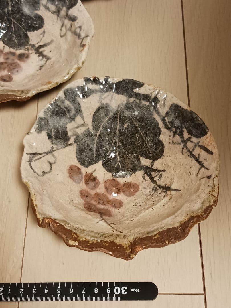 絵瀬戸 魯山人写し 葡萄絵 浅鉢 佐藤和次 5点 まとめ売り