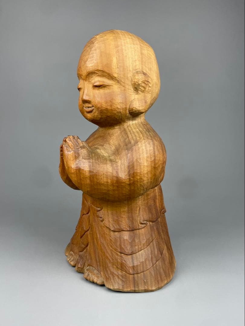 前島秀章 最上位希少作 太子 極上彫刻 置物 木彫り 仏像 資産家放出品 在銘