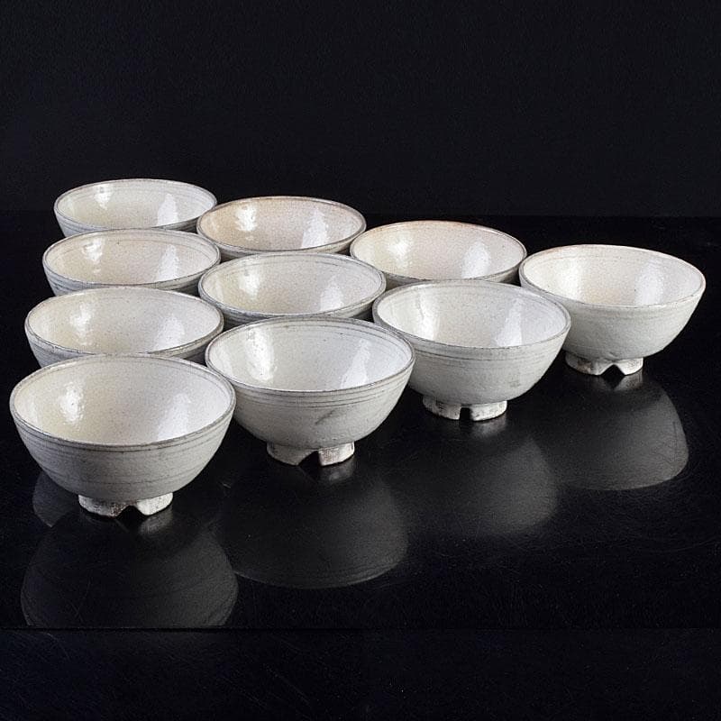 茶道具　萩焼　楽山窯造　数茶碗　十客　共箱　M　R9436B