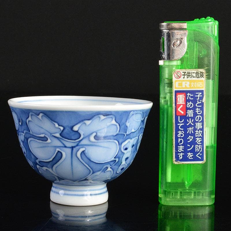 煎茶道具　 染付　柘榴文　煎茶碗　六客　在銘　V　R6774