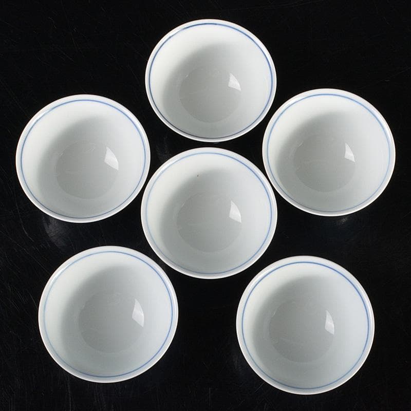 煎茶道具　 染付　柘榴文　煎茶碗　六客　在銘　V　R6774