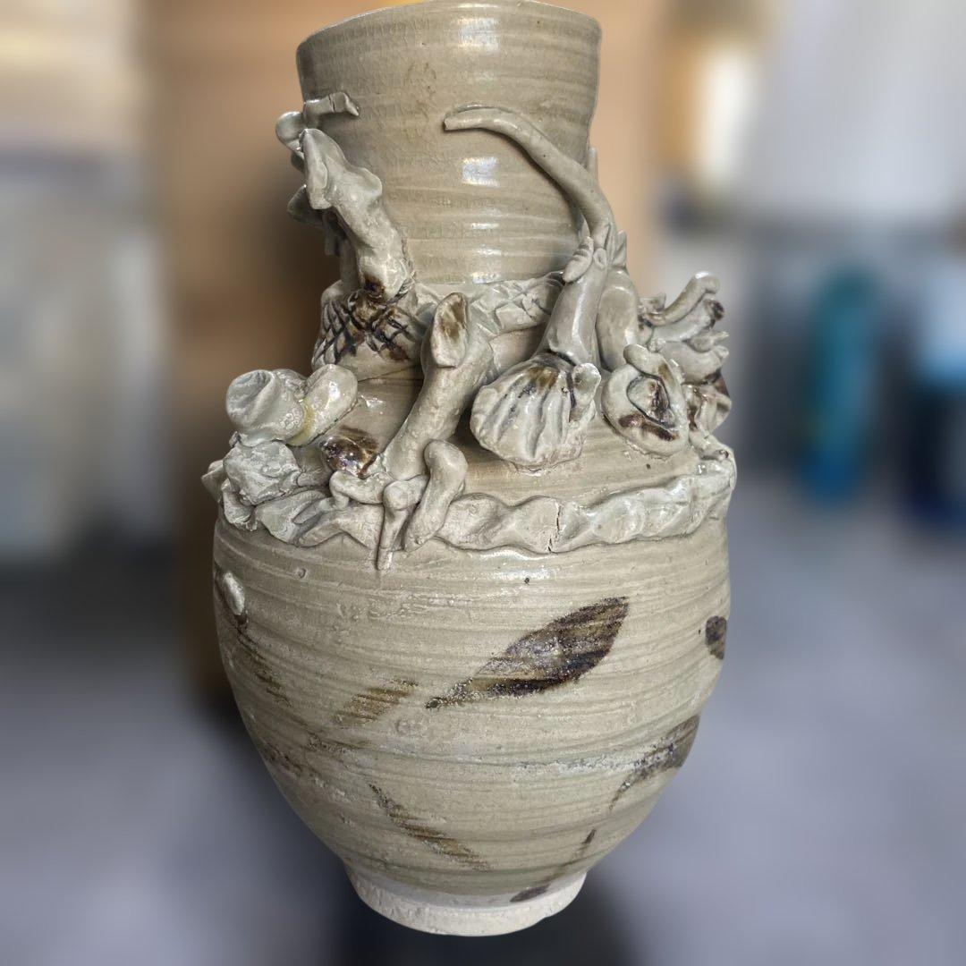 中国美術　骨董品　人物壺　貴重　箱付き