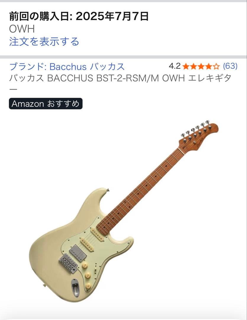 バッカス BST-2-RSM/M カナレギターシールド