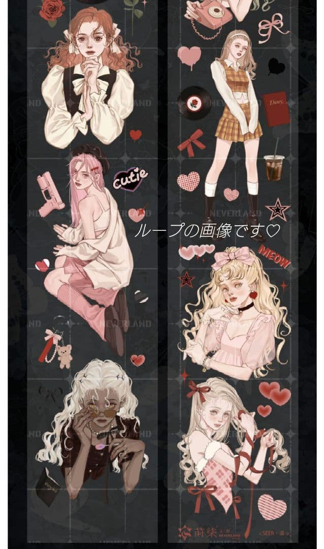 ✩再販✩J653＃SEER B·诺(玫瑰金)切売り海外人物マステ女の子