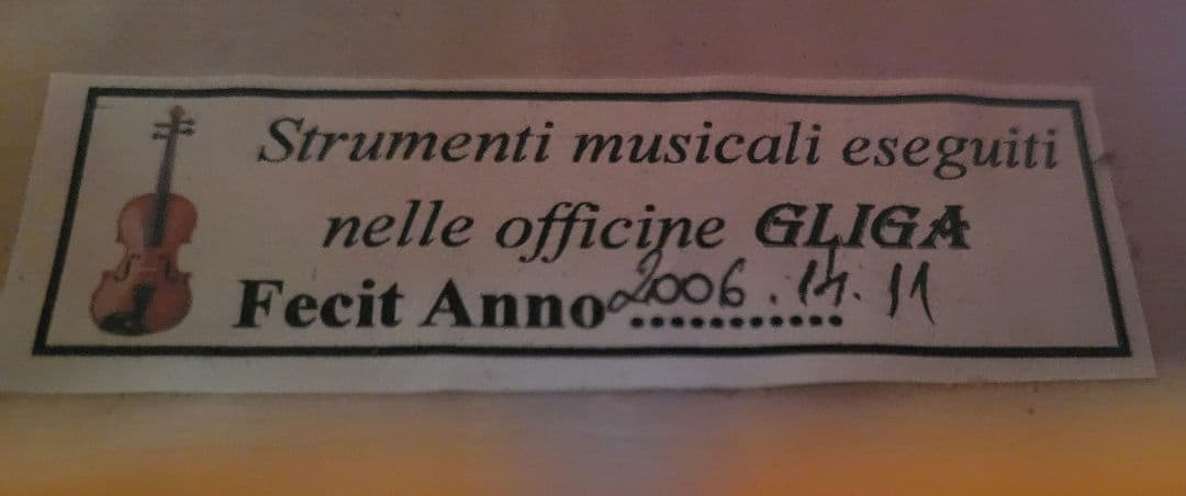 Gliga fecit anno 2006 4/4 バイオリンセットケース付