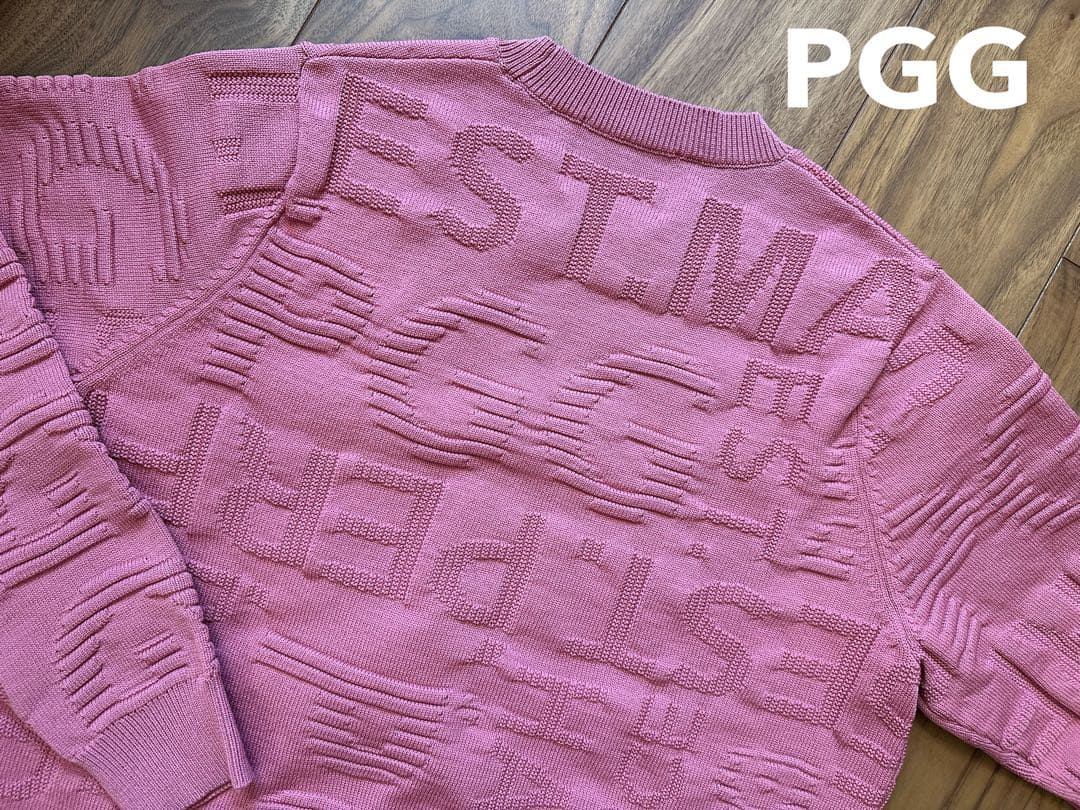 パーリーゲイツ　PGG ニット　サイズ５　メンズ　ピンク