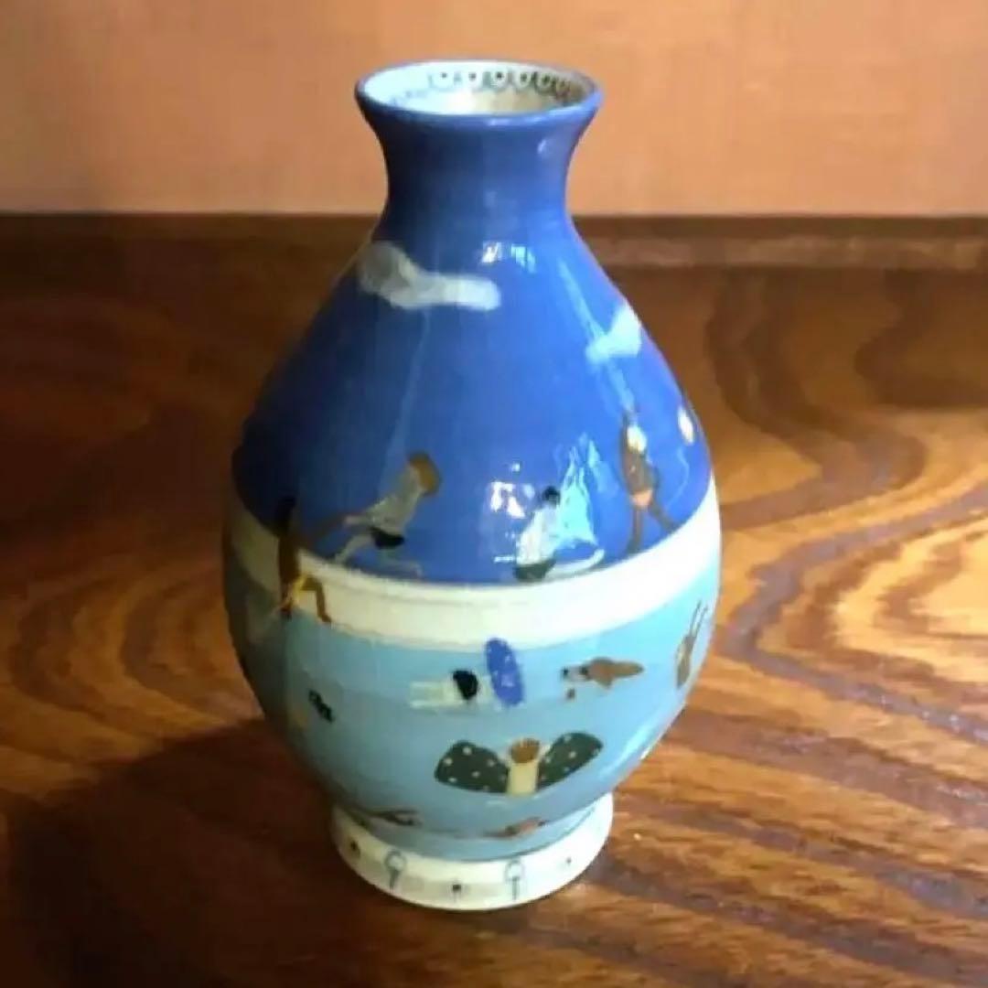 希少！スナフジタチサト作愛らしい遊泳陶芸徳利花器（検Loeweロエベ鹿児島睦