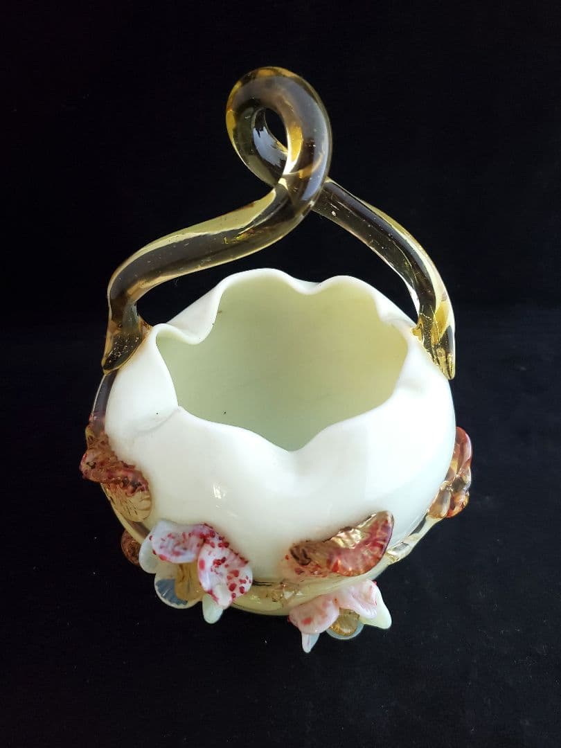 アンティーク ミルクガラス花瓶 19世紀前後 英国製