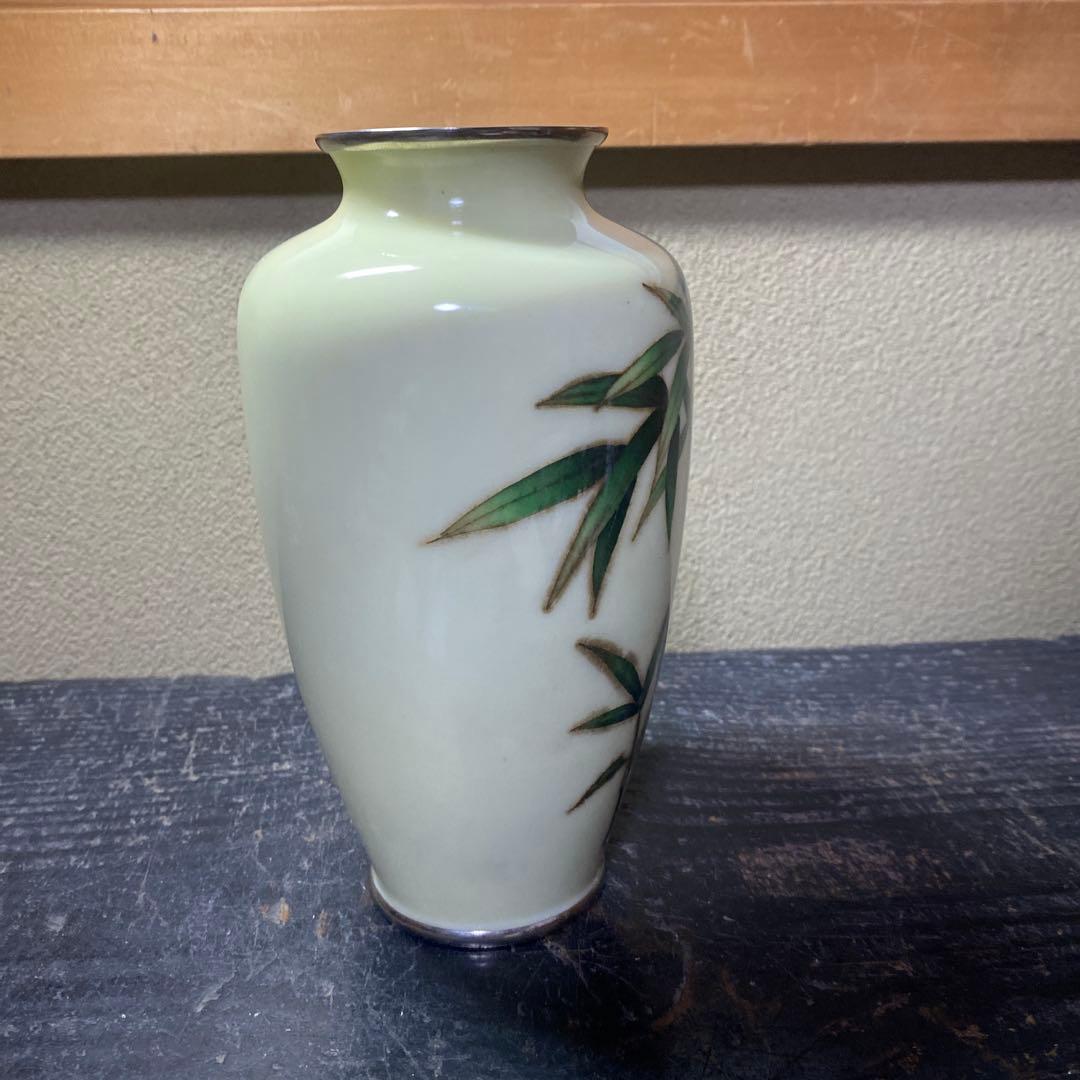 古玩　竹図七宝花瓶