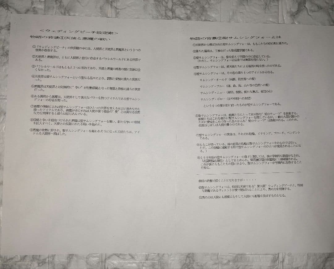 アニメ　愛天使伝説ウェディングピーチ　設定資料